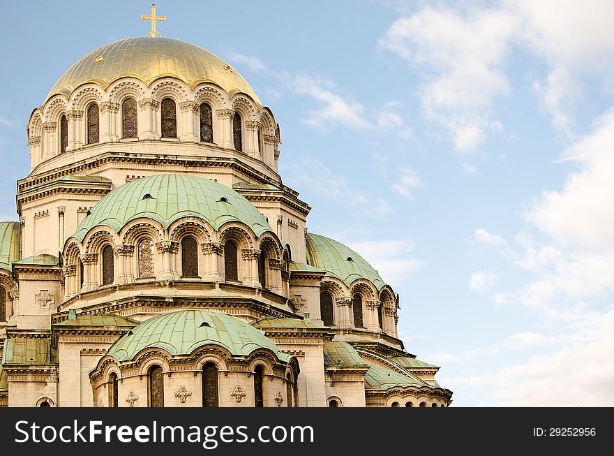 General view of the Alexander Nevsky Cathedral, Sofia, Bulgaria