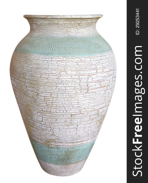 Ancient vase isolated on white background. Clipping path included.