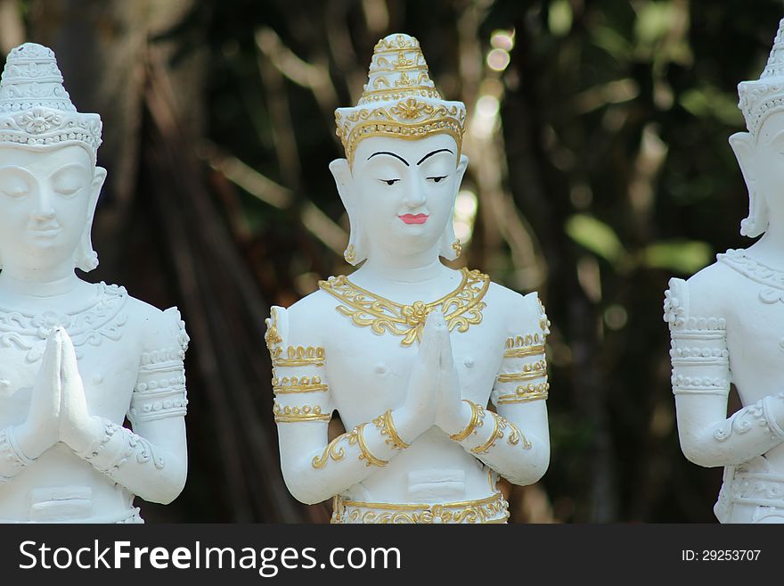 Deva statue at Wat Jomkiri Maetang Chiangmai Thailand. Deva statue at Wat Jomkiri Maetang Chiangmai Thailand