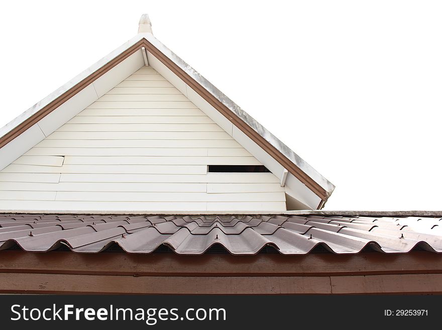 Gable and roof on white background