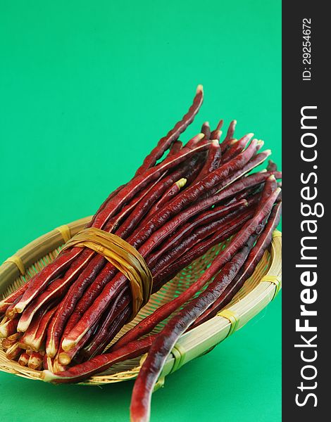 Red beans in a dustpan