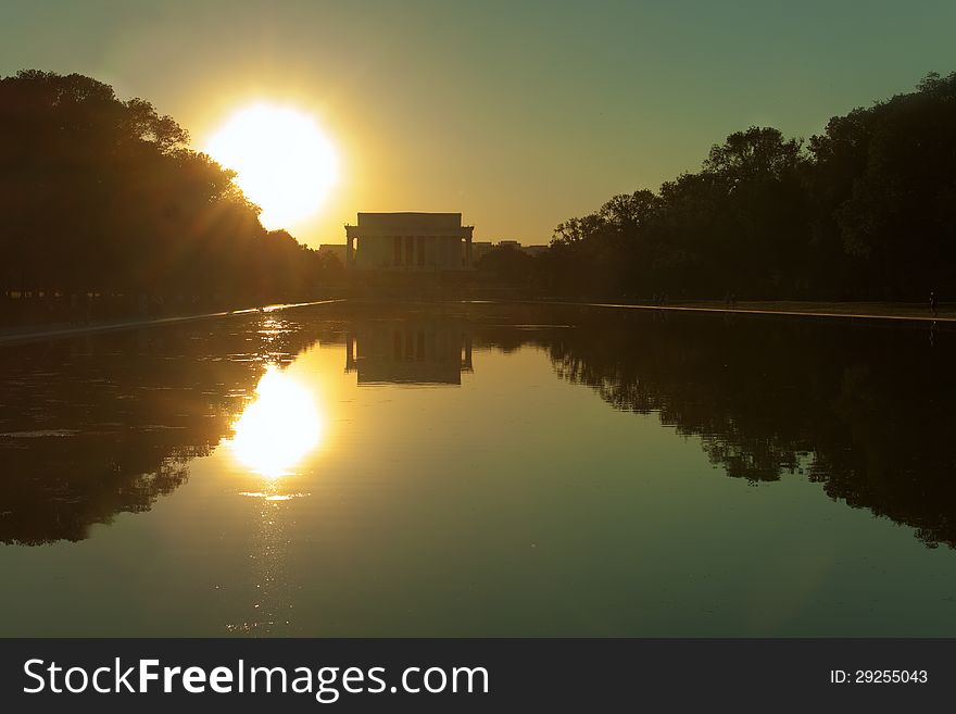 Lincoln Memorial during sunset. Washington DC, USA