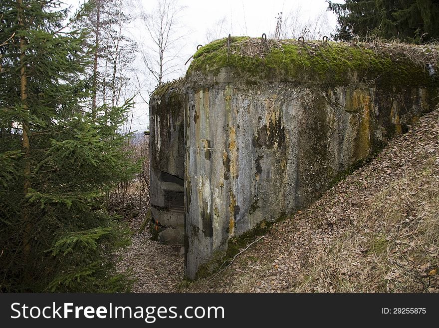 Remains of fortifications from the Second world war in the czech border. Remains of fortifications from the Second world war in the czech border