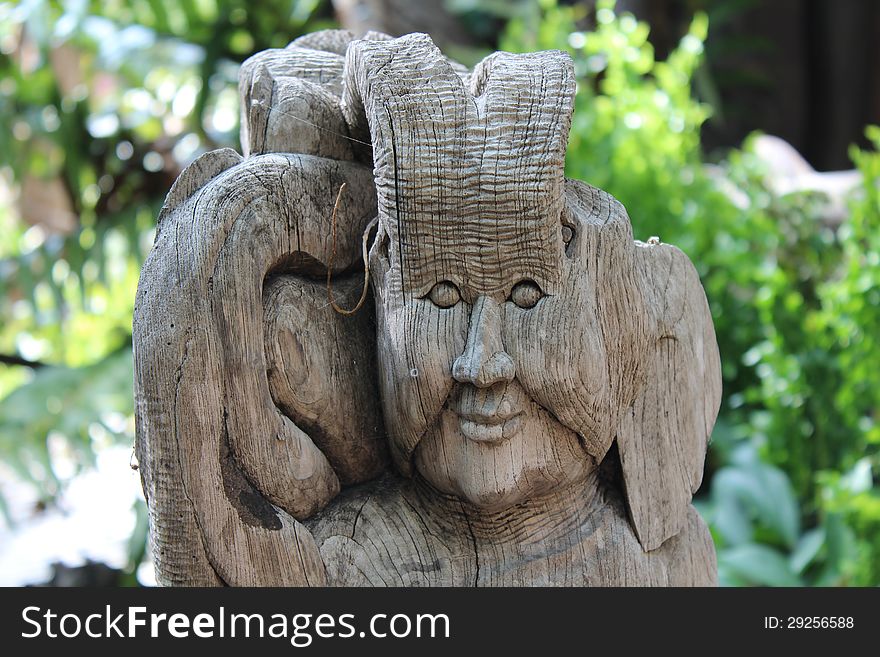 Wood sculpture At Mae Pong, Chiangmai, Thailand