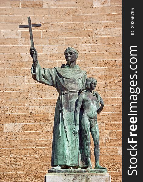 Statue of the missionary Junipero Serra (California missionary) in Majorca. Statue of the missionary Junipero Serra (California missionary) in Majorca