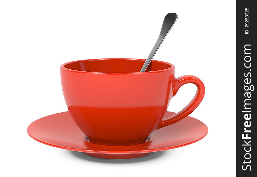 Cup With Spoon And Saucer.