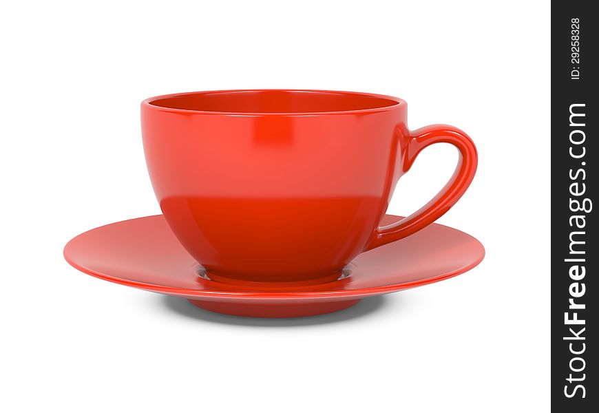 Small Red Coffee Cup Isolated on White Background. Small Red Coffee Cup Isolated on White Background.