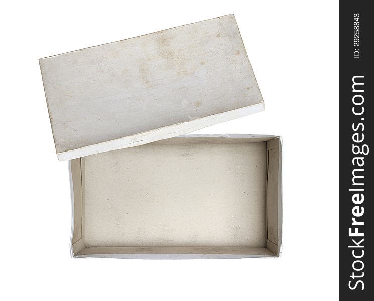 Top view of carton box isolated on white background