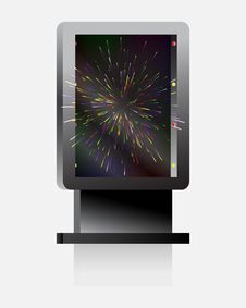 City Light Billboard With Explosion Fireworks. Stock Photography City Light Billboard With Explosion Fireworks. Stock Photography