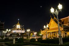 Wat Ratchanatdaram Worawihan, Beautiful Temple At Night, Bangkok Stock Photo Wat Ratchanatdaram Worawihan, Beautiful Temple At Night, Bangkok Stock Photo