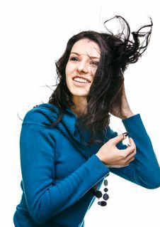Beautiful Young Woman With Hair Flying Stock Image Beautiful Young Woman With Hair Flying Stock Image