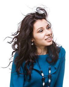Beautiful Young Woman With Hair Flying Royalty Free Stock Image Beautiful Young Woman With Hair Flying Royalty Free Stock Image