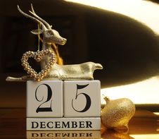 Gold Theme Save The Date Calendar For Christmas Day, December 25. Stock Image Gold Theme Save The Date Calendar For Christmas Day, December 25. Stock Image