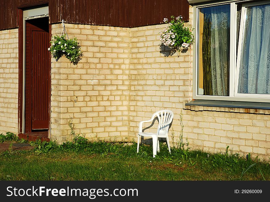 Detail of the simple rural house facade, Lithuania. Detail of the simple rural house facade, Lithuania