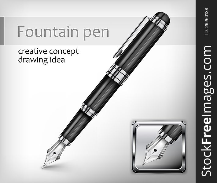 Fountain pen, creative concept