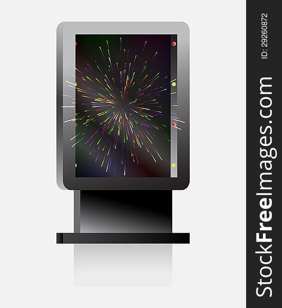 City light billboard with explosion fireworks. Vector illustration. City light billboard with explosion fireworks. Vector illustration.