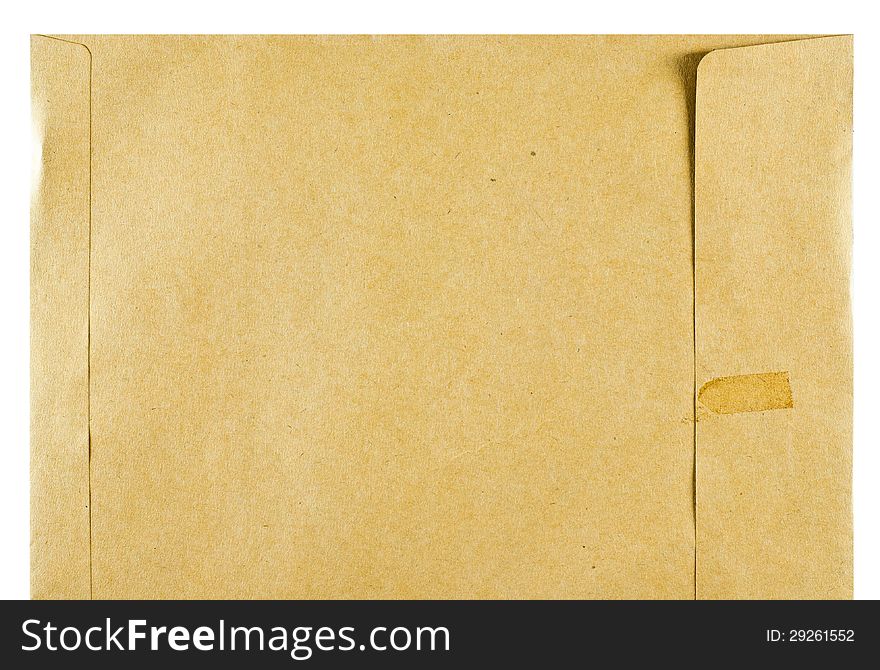 Brown paper envelope isolated