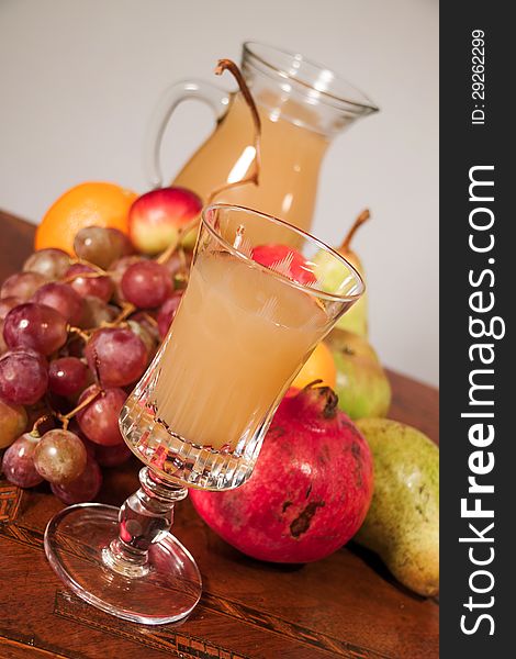 Juice tea with fresh fruits. Juice tea with fresh fruits