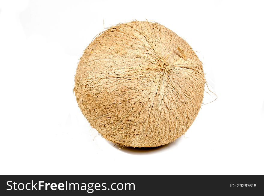 Fresh coconut isolated on white background