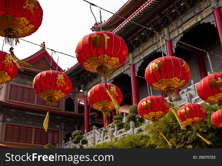 Chinese lantern in chinese temple