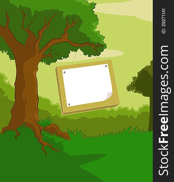 Vector image of wood background with plate. Vector image of wood background with plate