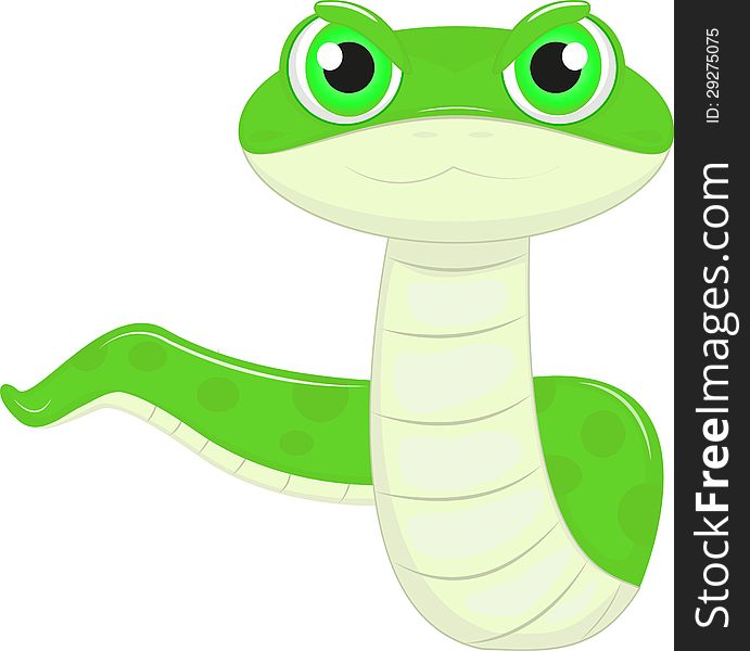 Illustration of Funny Snake standing on White