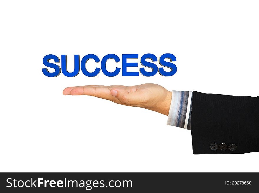 Success Message In Businessman Hand