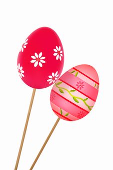 Two Colorful Easter Eggs Stock Photography
