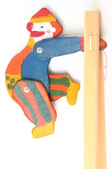 Wooden Clown Puppet Isolated Stock Photography