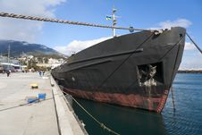 Cargo Ship Docked In Port Royalty Free Stock Image Cargo Ship Docked In Port Royalty Free Stock Image