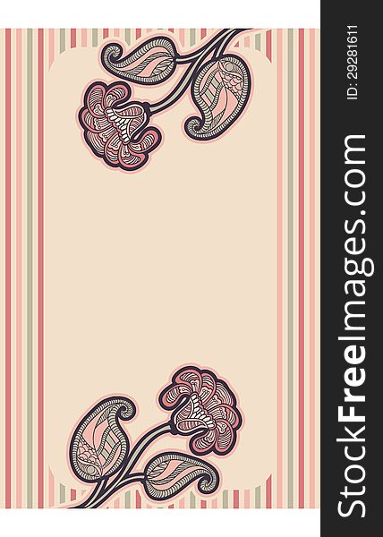 Card with floral design.