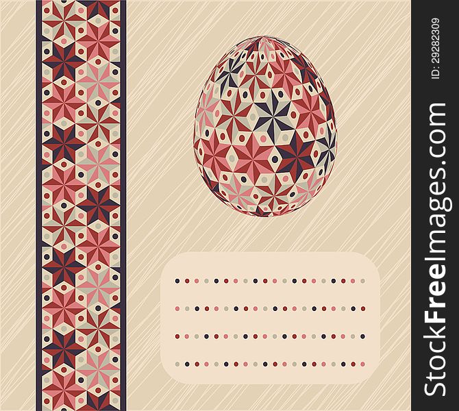 Colorful Easter card design with eggs and banner. Colorful Easter card design with eggs and banner.
