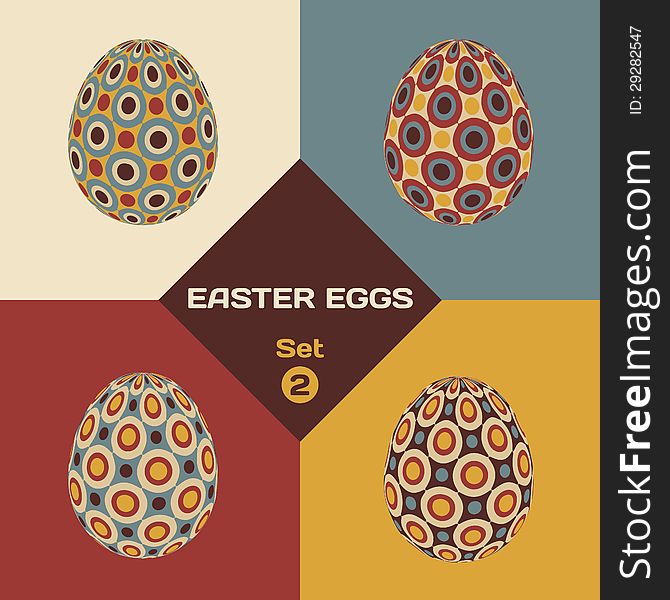 Set of colorful easter eggs with geometrical pattern. Vol.2. Set of colorful easter eggs with geometrical pattern. Vol.2