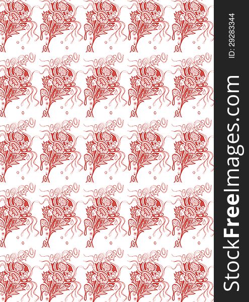 Floral seamless background with swirls. Floral seamless background with swirls.