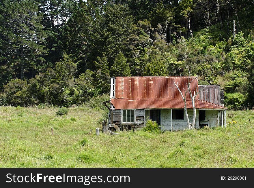 Old deserted wooden farm house in Northland New Zealand. Old deserted wooden farm house in Northland New Zealand