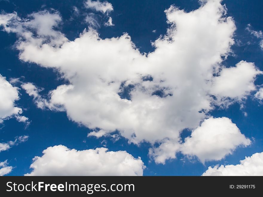 White cloud in blue sky for background