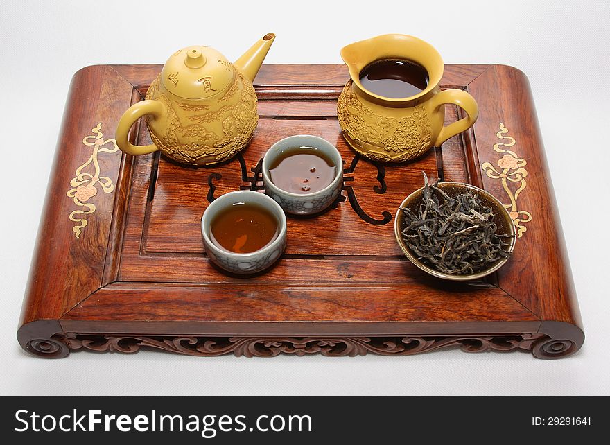 Chinese tea table drinking tea ceremony. Chinese tea table drinking tea ceremony