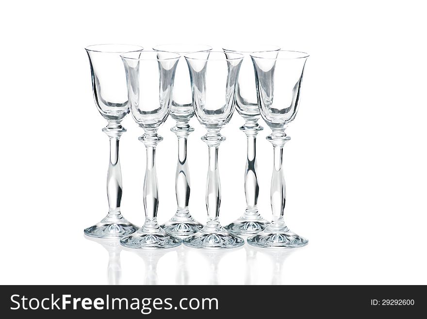 Empty glasses on white background. See my other works in portfolio. Empty glasses on white background. See my other works in portfolio.