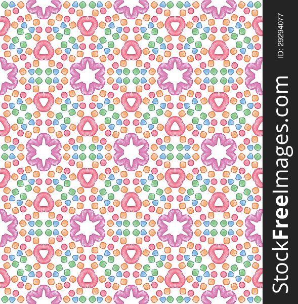 Seamless Pattern With Pink Candy