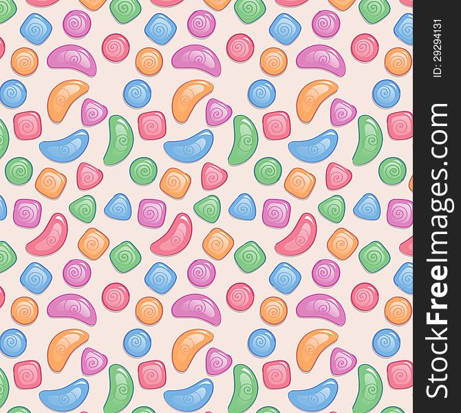 Seamless Pattern With Colored Candy
