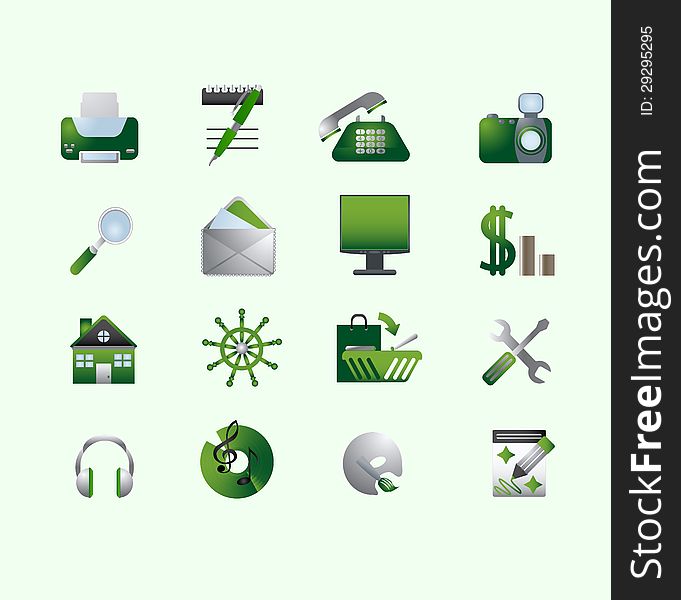 Business-icons. Green Collection.
