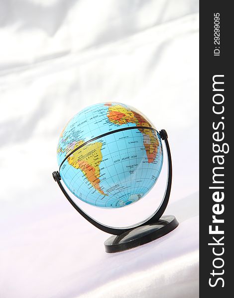 World globe on white background showing Africa