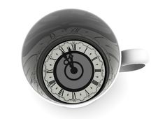 Cup With Clock. Eleven O Clock Stock Images