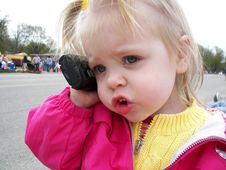 Little Girl On Cell Phone Stock Photography Little Girl On Cell Phone Stock Photography
