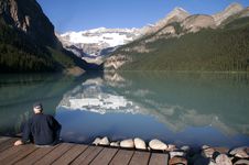 Lake Louise With Man Royalty Free Stock Images Lake Louise With Man Royalty Free Stock Images