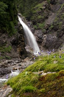 Waterfall In The Mountains Royalty Free Stock Photography