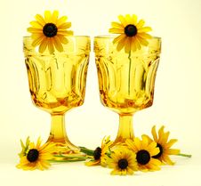 Flowers And Glasses Still Life Stock Image Flowers And Glasses Still Life Stock Image