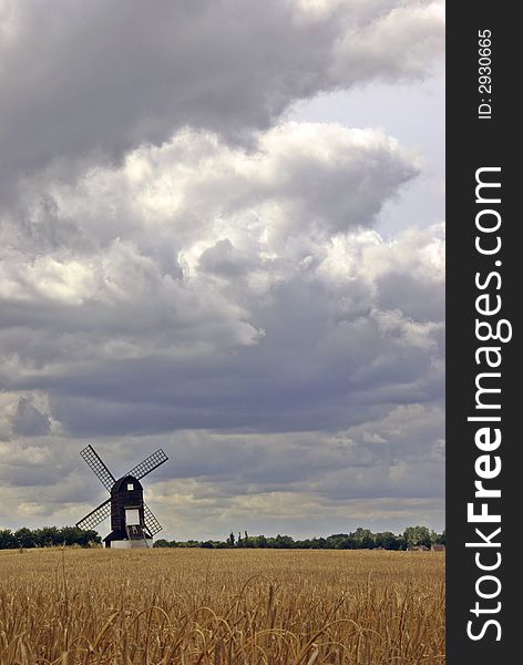 Oldest windmill in England, Pitstone in Bucks on a cloudy day. Oldest windmill in England, Pitstone in Bucks on a cloudy day