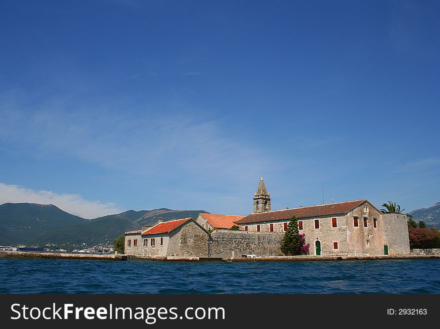 Church built on island in the Boka Kotorska bay. Church built on island in the Boka Kotorska bay