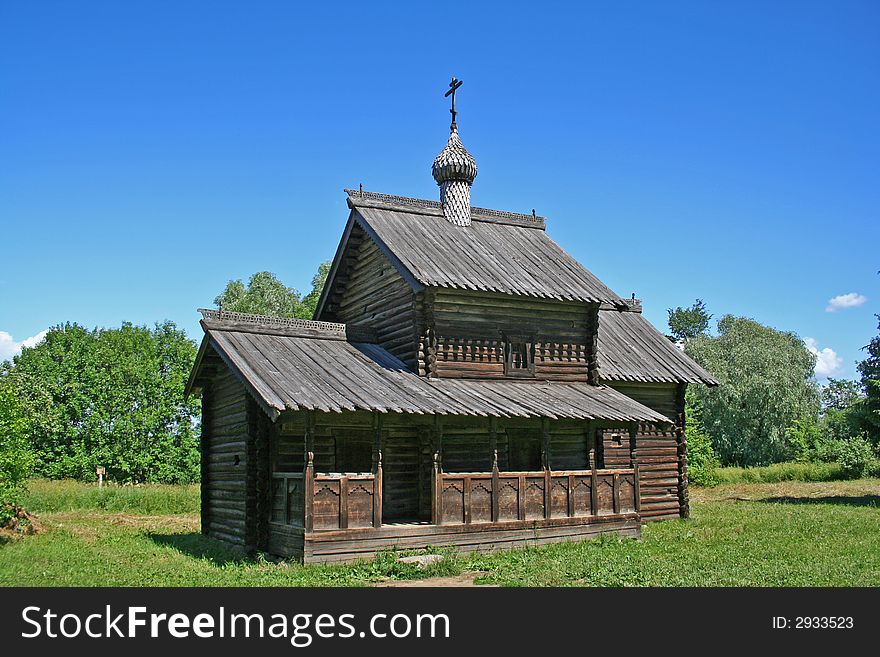 Old wooden church near Veliky Novgorod, Russia. Old wooden church near Veliky Novgorod, Russia